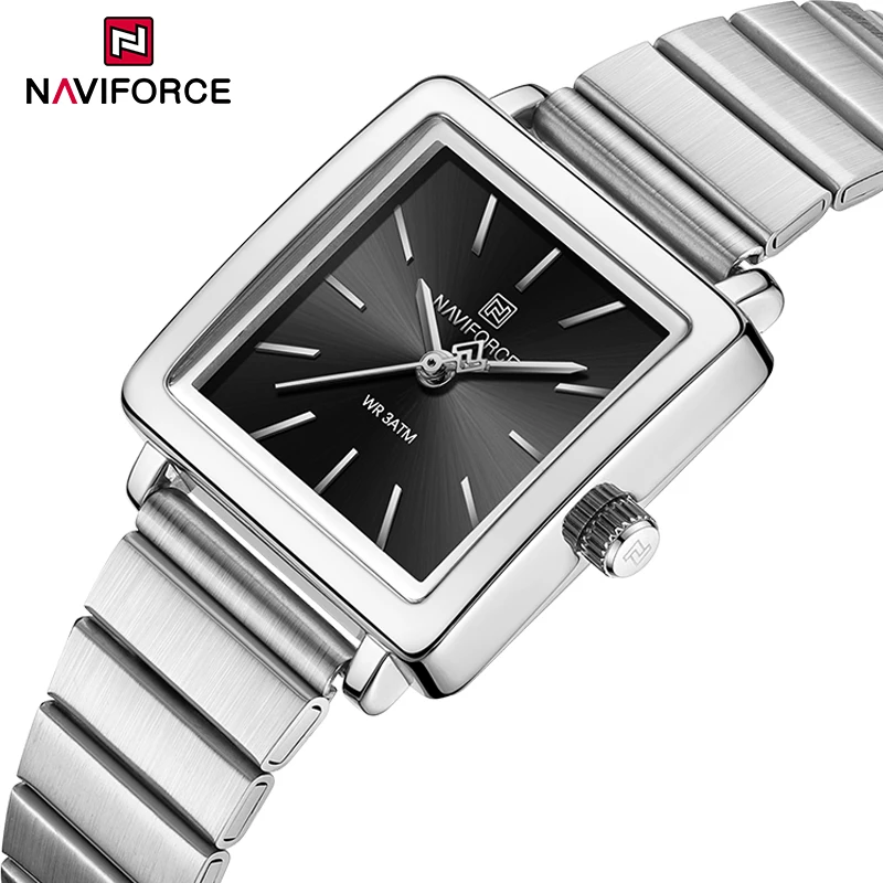 NAVIFORCE Female Wild Wristwatch Fashion Gifts for Girl Quartz Stainless Steel Strap Lady Watch 3ATM Waterproof Women Clock 2024