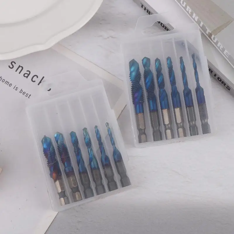 Hex Shank Titanium Plated HSS Screw Thread Metric Tap Drill Bit Screw Machine Compound Tap