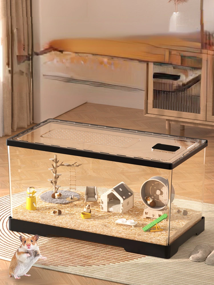 Hamster cage acrylic transparent cheap big oversized luxury villa breeding box golden bear silver fox exclusive