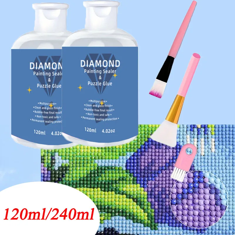 

120/240ml Portable Diamond Painting Sealer Kits Fast-Drying Long-Lasting Diamond Fixing Non-Toxic For Puzzle Envelope Handmade