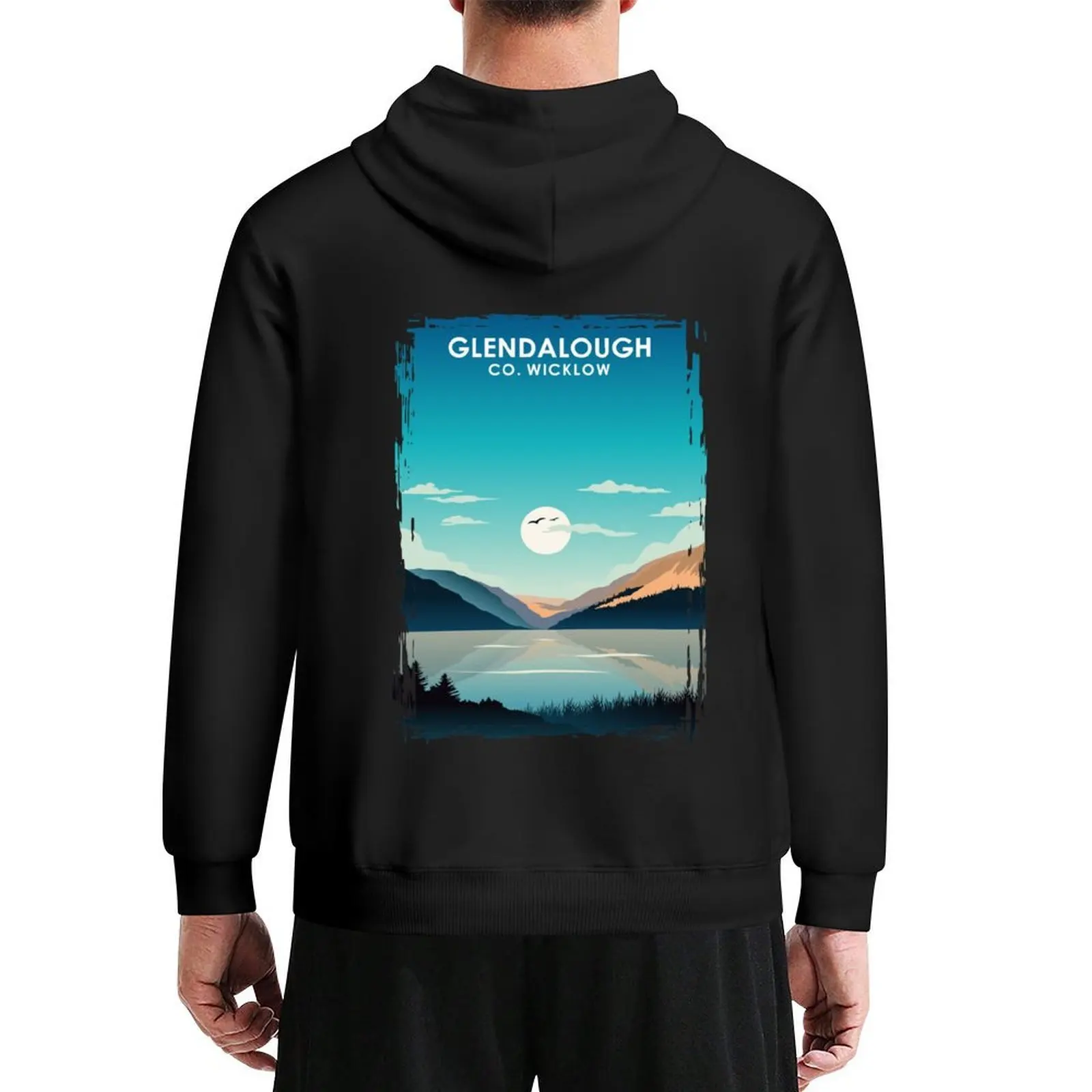 

Glendalough Ireland Vintage Minimal Retro Travel Poster Hoodie winter clothes autumn pullover hoodies