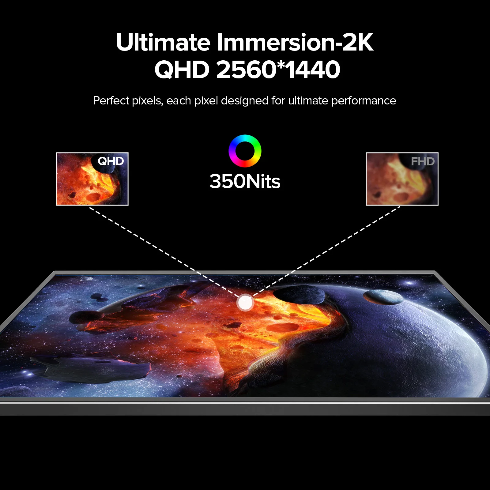 EVICIV Large Portable Monitor 22" 2K Computer Gaming Display 100% sRGB 1440P USB-C HDMI FreeSync Screen for Laptop Mac Surface