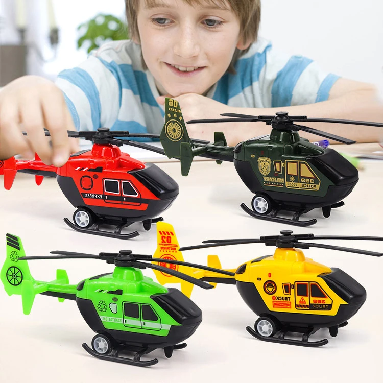 1PCS Helicopter Toys Pull Back Children Plane Dolls Kids Plastic Aircraft Model Educational Airliner Toy Puzzle Gifts