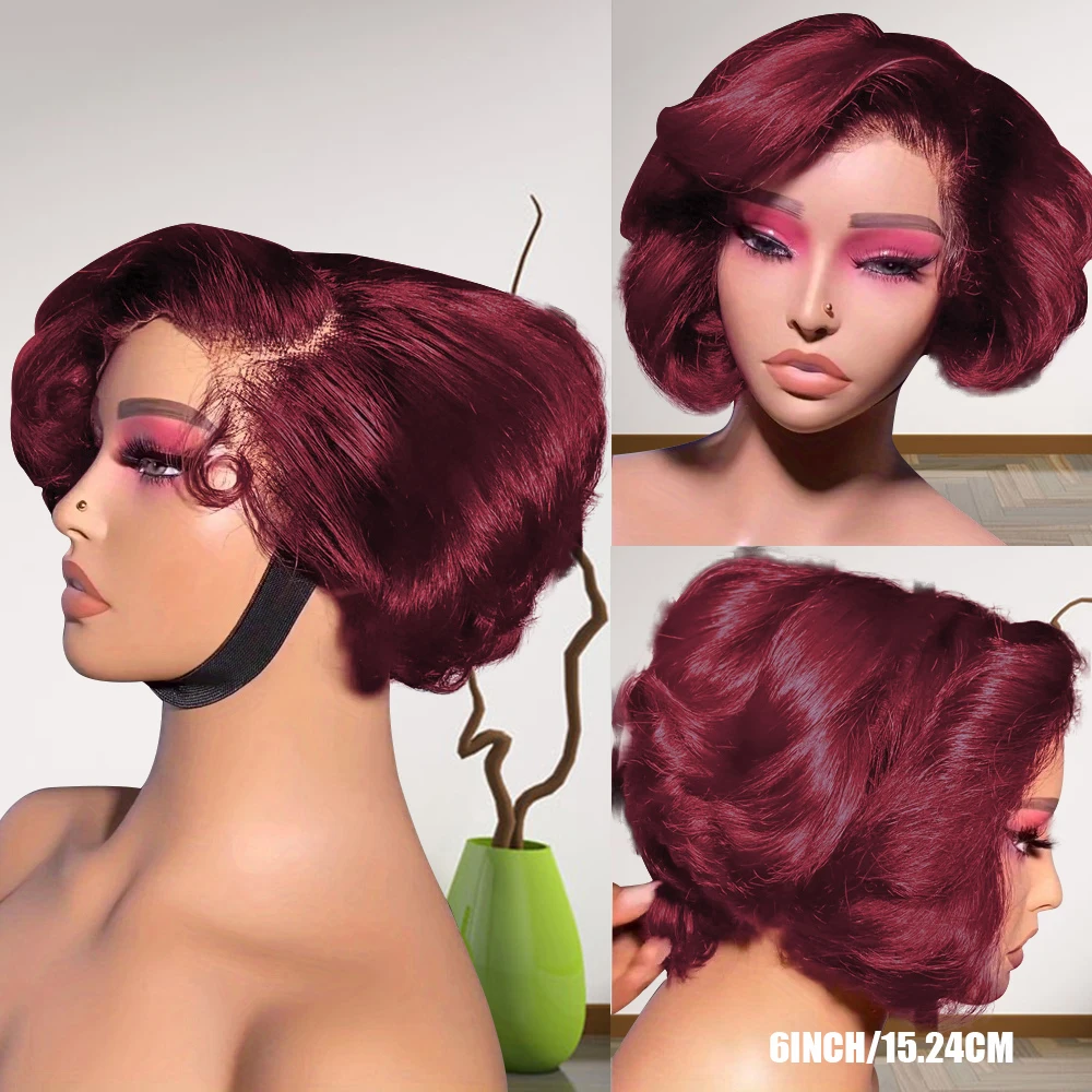 13x4 Lace Front Human Hair Wigs 6 Inch Pixie Cut for Women - Transparent Frontal Natural Looking Short Wigs Lightweight Breathab image 5