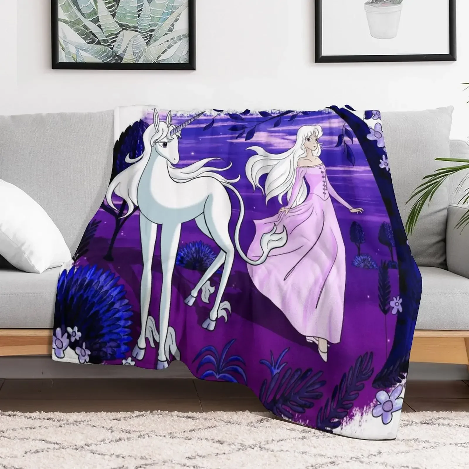 The Last Unicorn Lady Amalthea Throw Blanket For Baby funny gift Plaid on the sofa Blankets