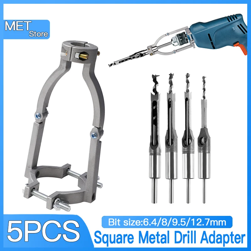 furo quadrado broca adaptador ferramenta eletrica acessorio para maquinas de perfuracao carpintaria buraco viu mortising cinzel broca conjunto 01