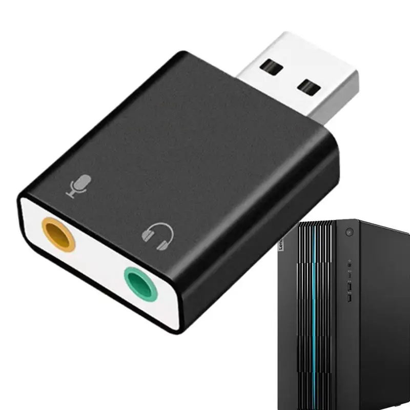 1 pçs virtual 7.1 ch microfone adaptador de som externo usb placa de som de áudio usb para jack 3.5mm conversor adaptador de fone de ouvido