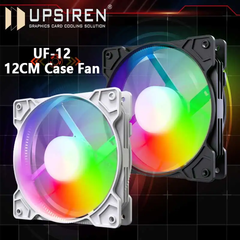 UPSIREN UF-12 Case fan 12cm 5V 3Pin ARGB and 4Pin PWM High performance mute cooling fan Halo light effect