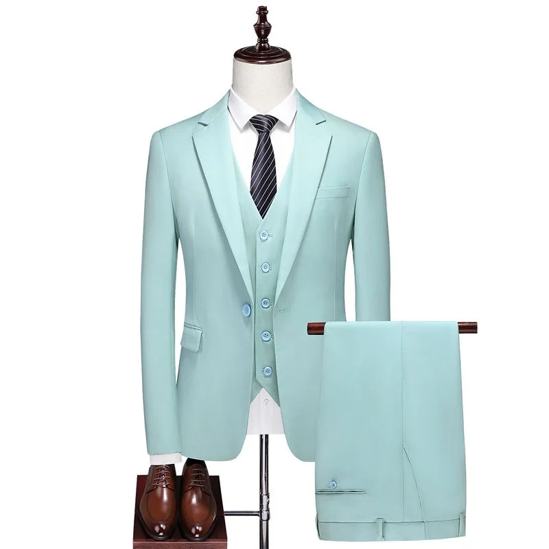 O623Male groom's two-piece casual formal wedding business suit high-end