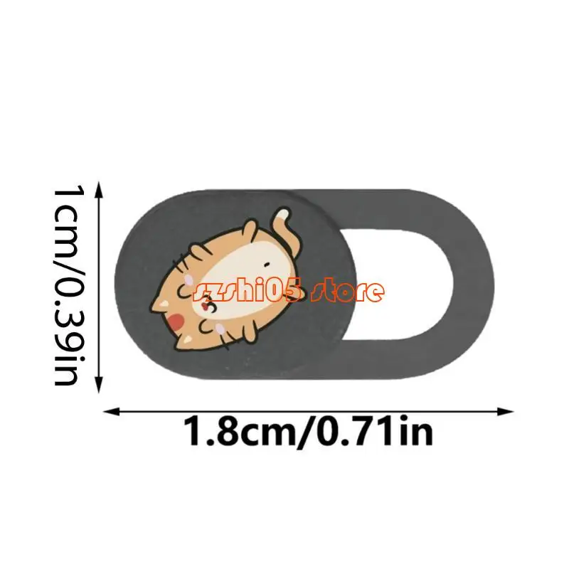 781E 3pcs Cartoon Kitten Camera Cover Webcam Cover Slide Universal Camera Cover