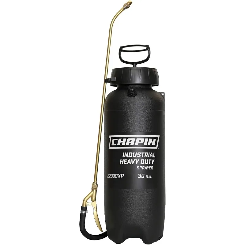 22090XP Industrial 3-Gallon Poly Heavy-Duty Sprayer For Solvents, Herbicides and Fertilizers, 3-Gallon, Black