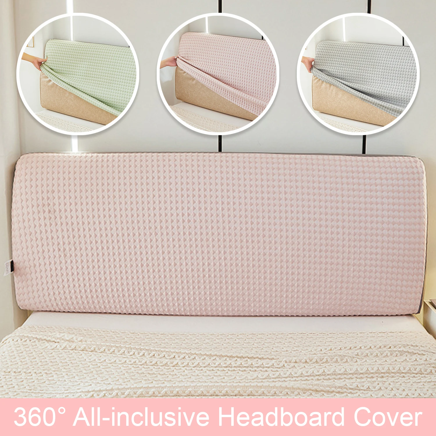

360° All-inclusive Stretch Head Board Slipcover, Headboard Cover Queen Size, Dustproof Bed Head Cover for Upholstered Headboard