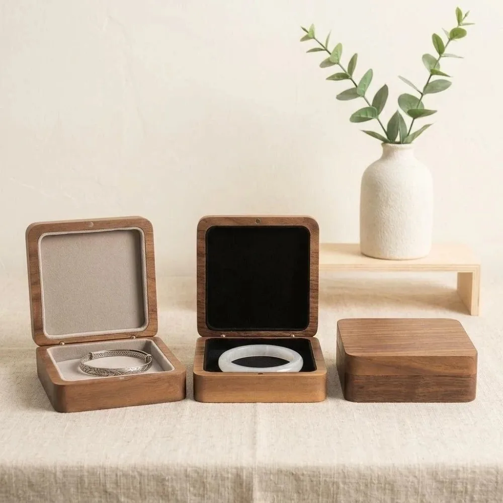 

Изысканная подарочная коробка для браслетов для ужина-коктейля, пылезащитный шкафчик из массива дерева, ретро-витрина для ювелирных украшений и подвесок