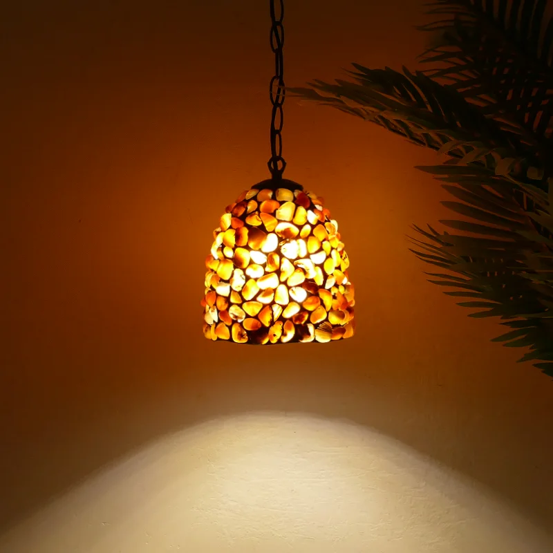 #@ Colored Stone Series Handmade Lampshade Rural Style Dining Room Bedroom Living Room Corridor Balcony Pendant Light