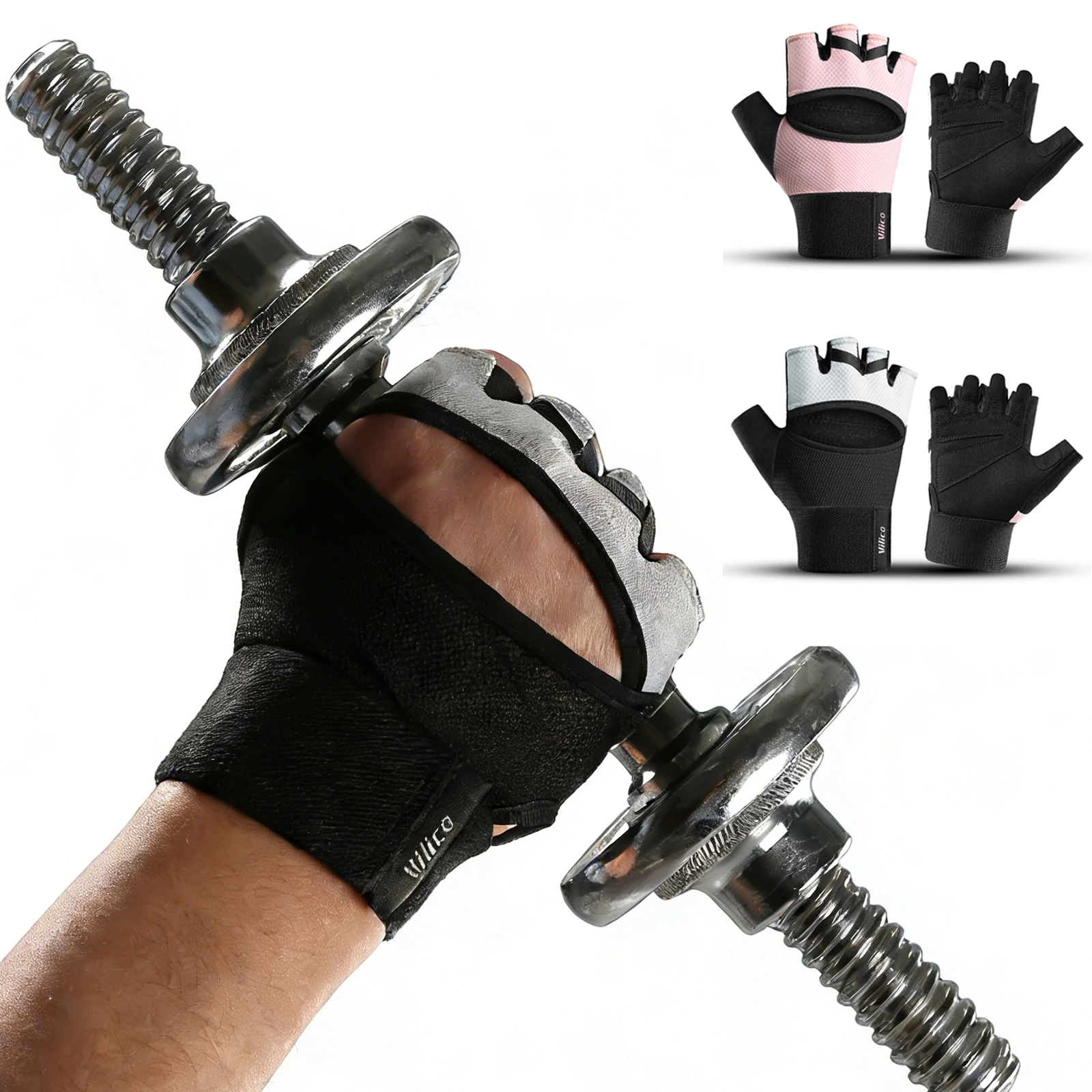 Professionelle Fitness-Handschuhe, Atmungsaktiv, Rutschfest, Halbfinger-Design für Damen und Herren, Sommer-Angeln, Radfahren, Fingerlose Handschuhe für Frauen, Fahrrad-Handschuhe