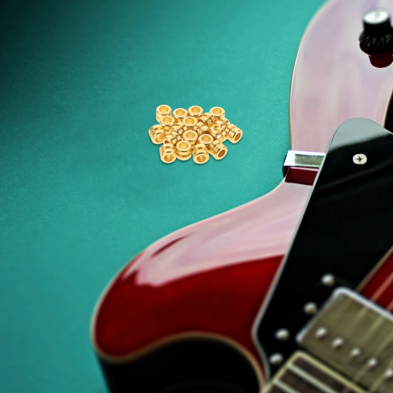 

20pcs Electric Guitar Strings 6mm Diameter 5mm Thick Metal Beads Durable Replacement Parts Accessories Folk Guitar String Beads