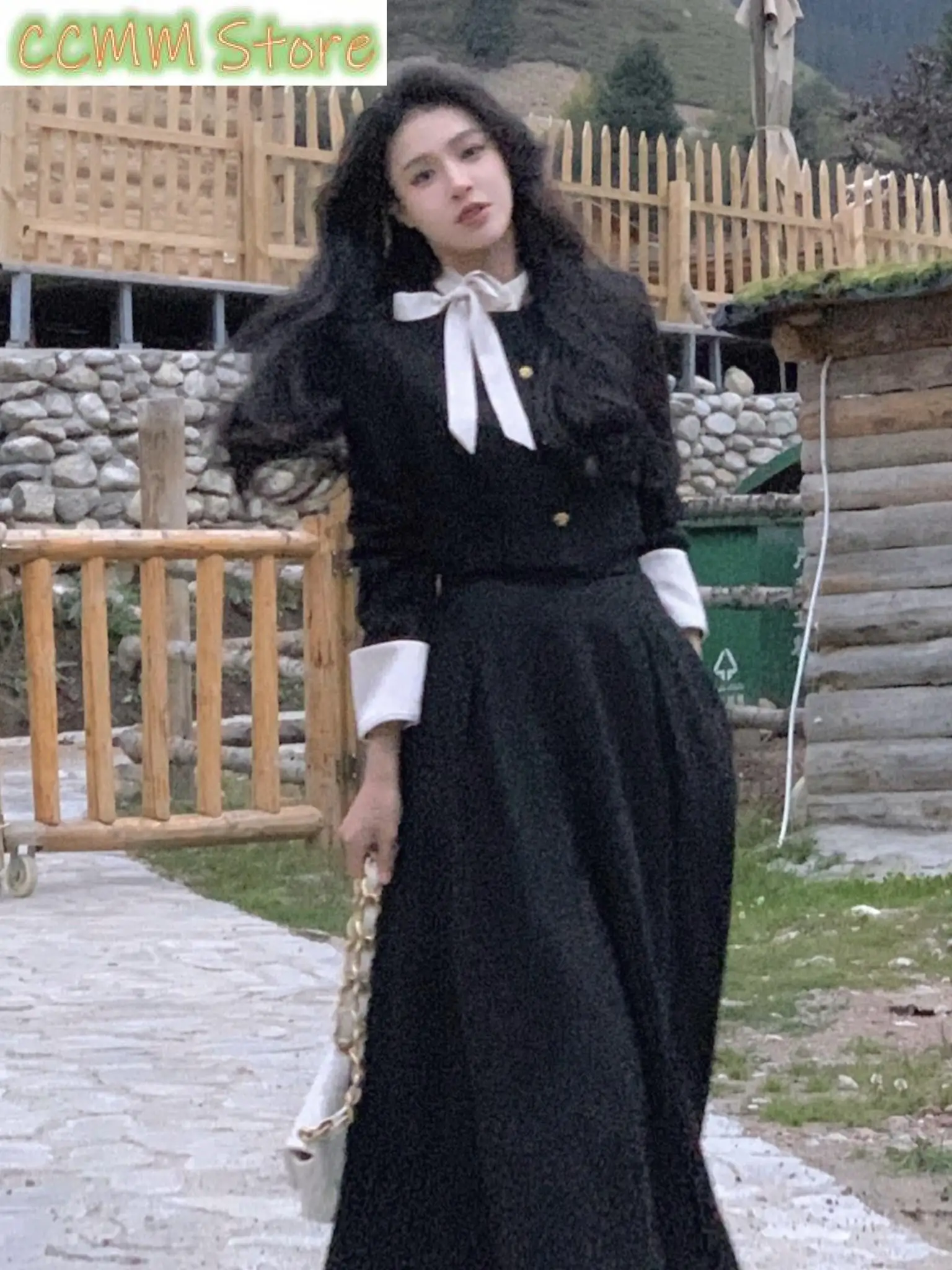 New Korean Elegant Hight Waist Skirt Outfits Fashion Single Breasted Short Coat 2 Piece Set Women Princess Evening Party Clothes