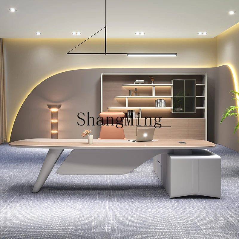 

LXY light luxury boss desk simple modern leadership office furniture table and chair combination