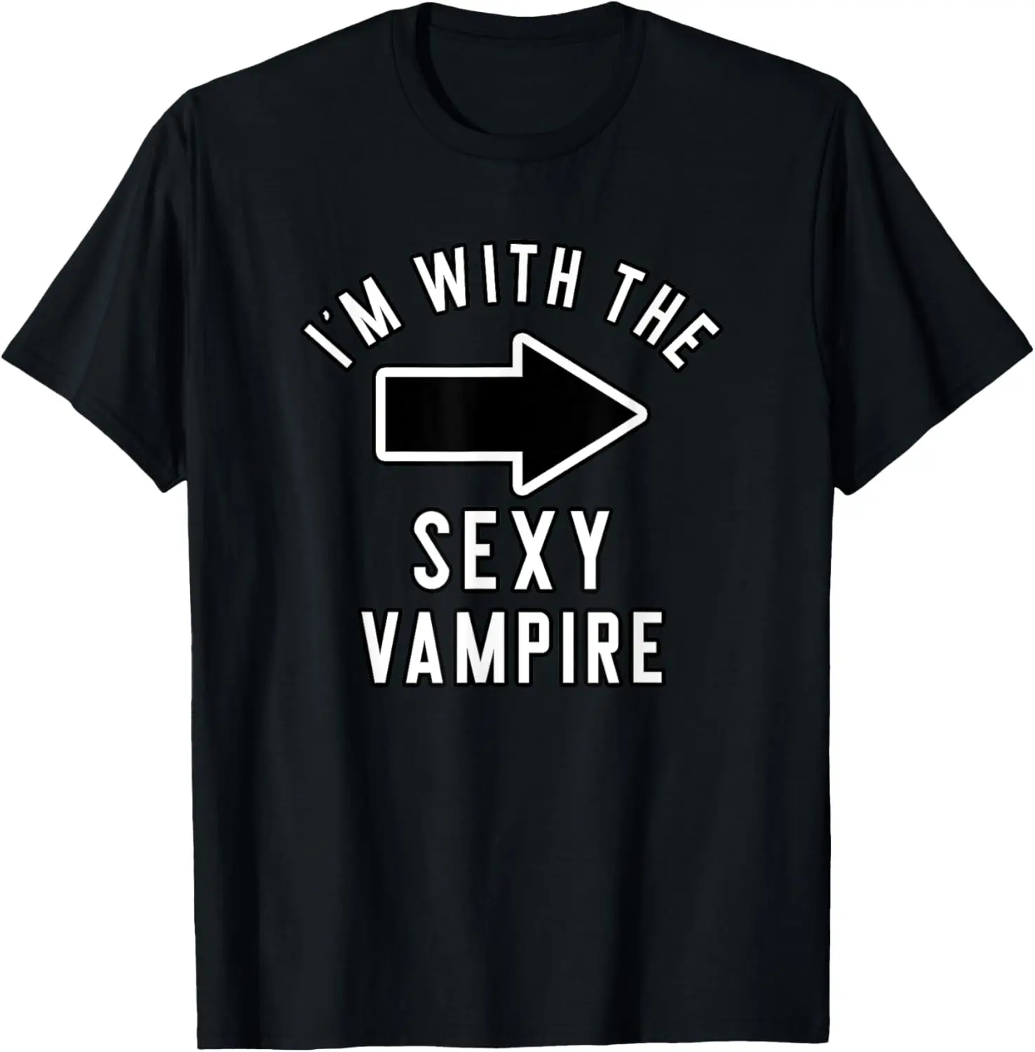 T-shirt Je suis avec le vampire sexy pour couples, costume d'Halloween