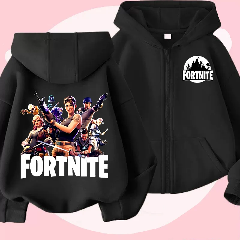 Новые детские толстовки Fortnites, пальто, толстовка на молнии с принтом персонажей мультфильмов, детская осенняя куртка, зимняя детская одежда для мальчиков