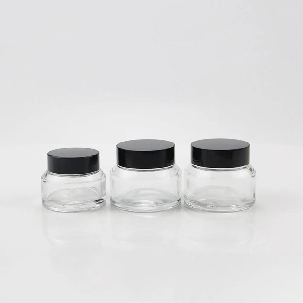 

12Pcs Glass Cream Jars Portable Refillable Small Storage Containers for Travel Face Cream Sub Bottles