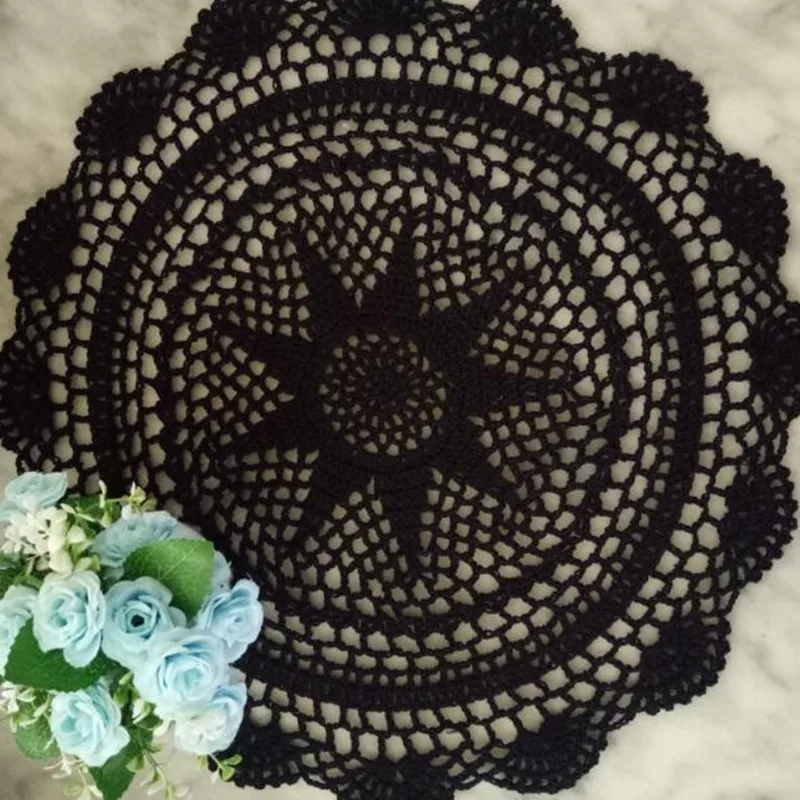 HOT Floral Round Cotton Lace Table Place Mat Party Pad Cloth Crochet Placemat Cup Mug Tablecloth Tea Pot Coaster Doily Kitchen