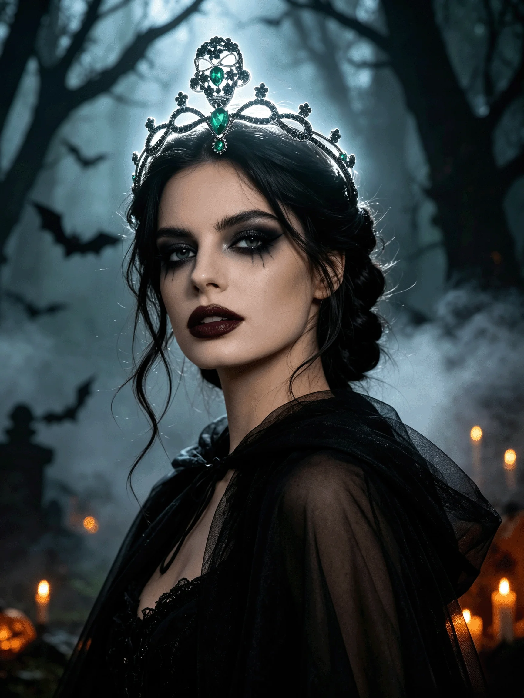 1Pocs Halloween Skull Dark Witch Undead Graveyard Party Photo Masquerade Party Gothic Retro Skull Gemstone Crown