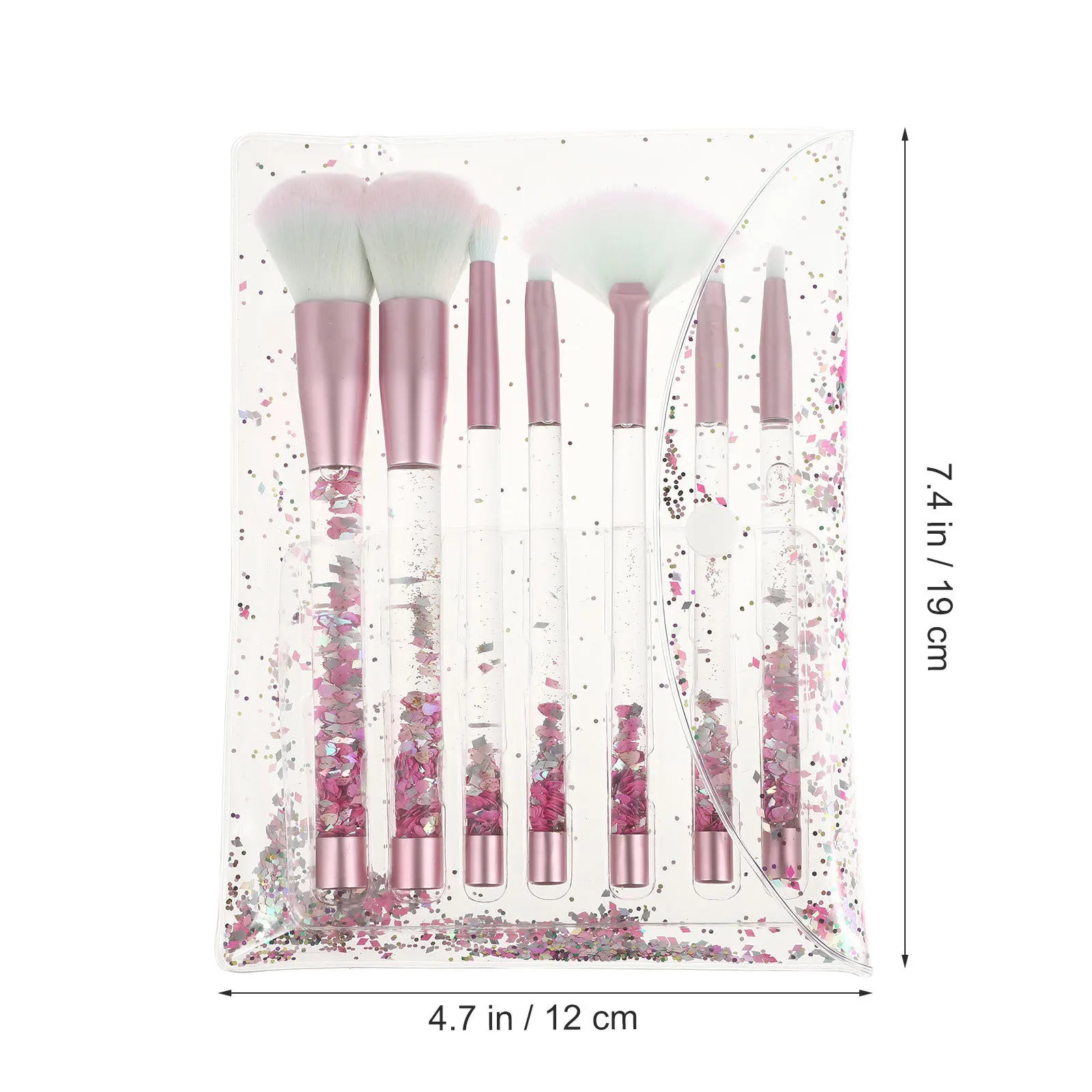 Yellow Crystal Scatter Cone Shape Makeup Brush Set Transparent Handle Portable Professional Kit for Flawless Makeup