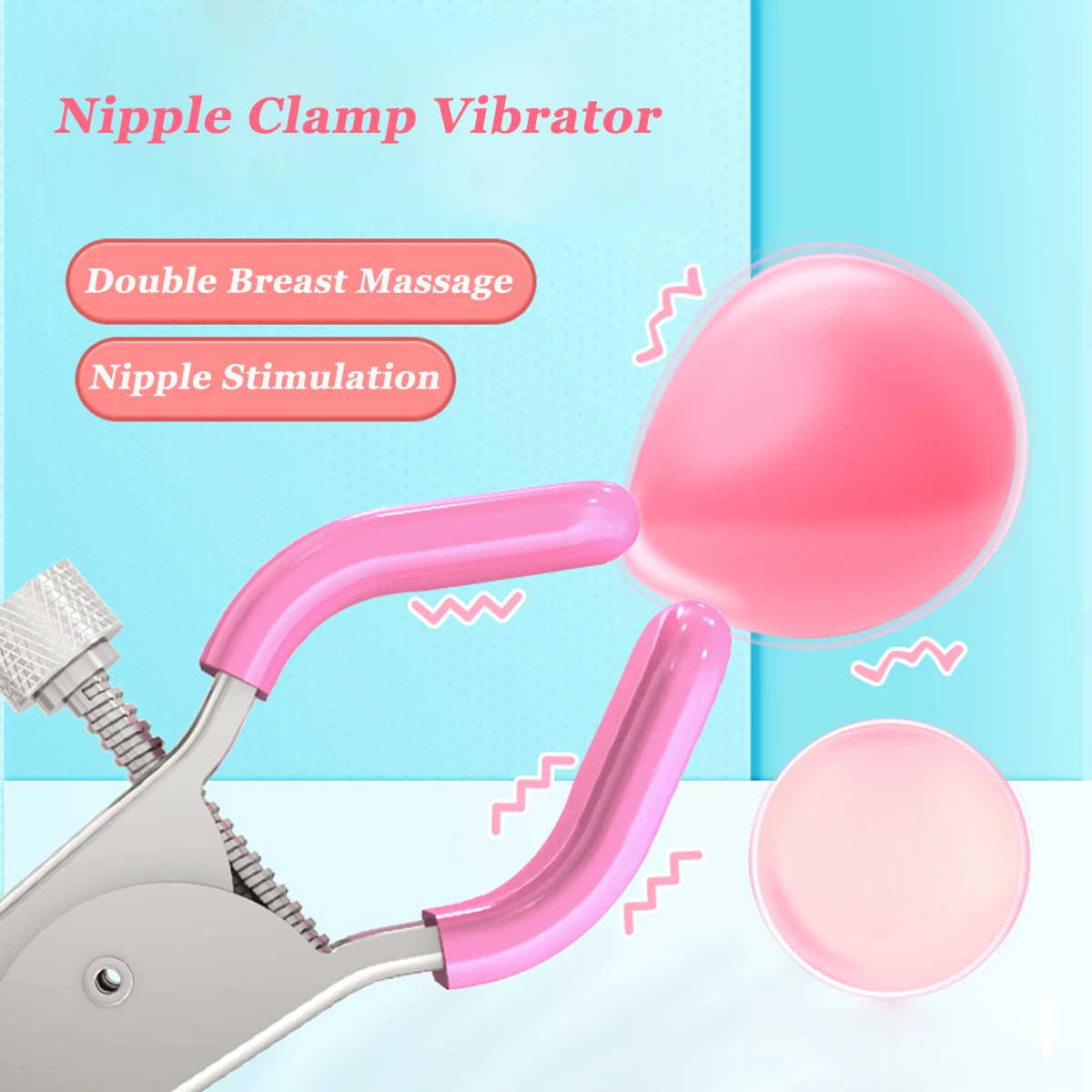 Nipple Clitoral Vibrator Sex Toys for Women 2 in 1 Nipple Clamp Breast Massage Clitoral Stimulator Vibrating Egg Adult Sex Toys