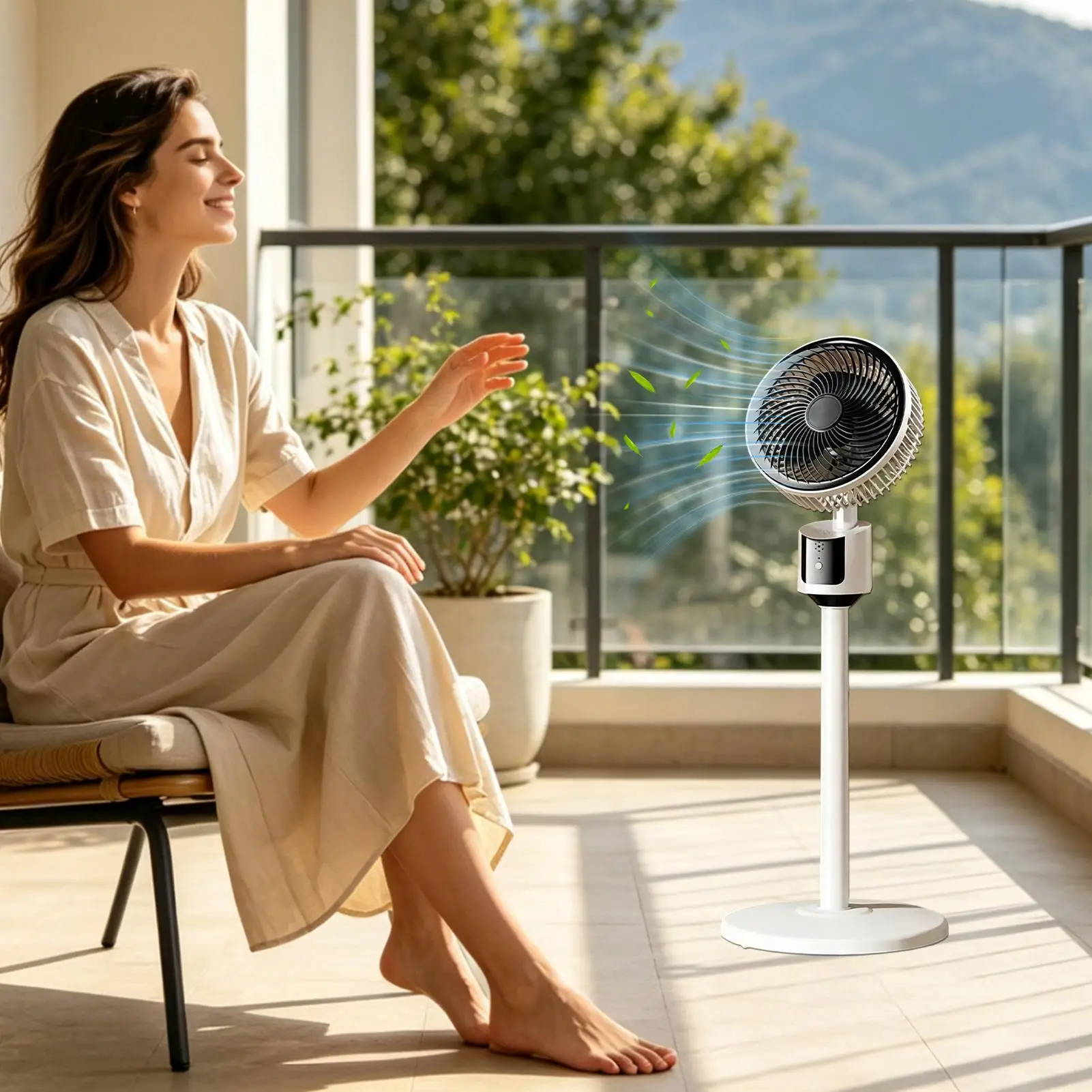 Desktop Stand Dual Use Air Circulating Fan Turbocharged Silent Household Dorm Shaking Head Adjustable Speed Electric Fan view 4