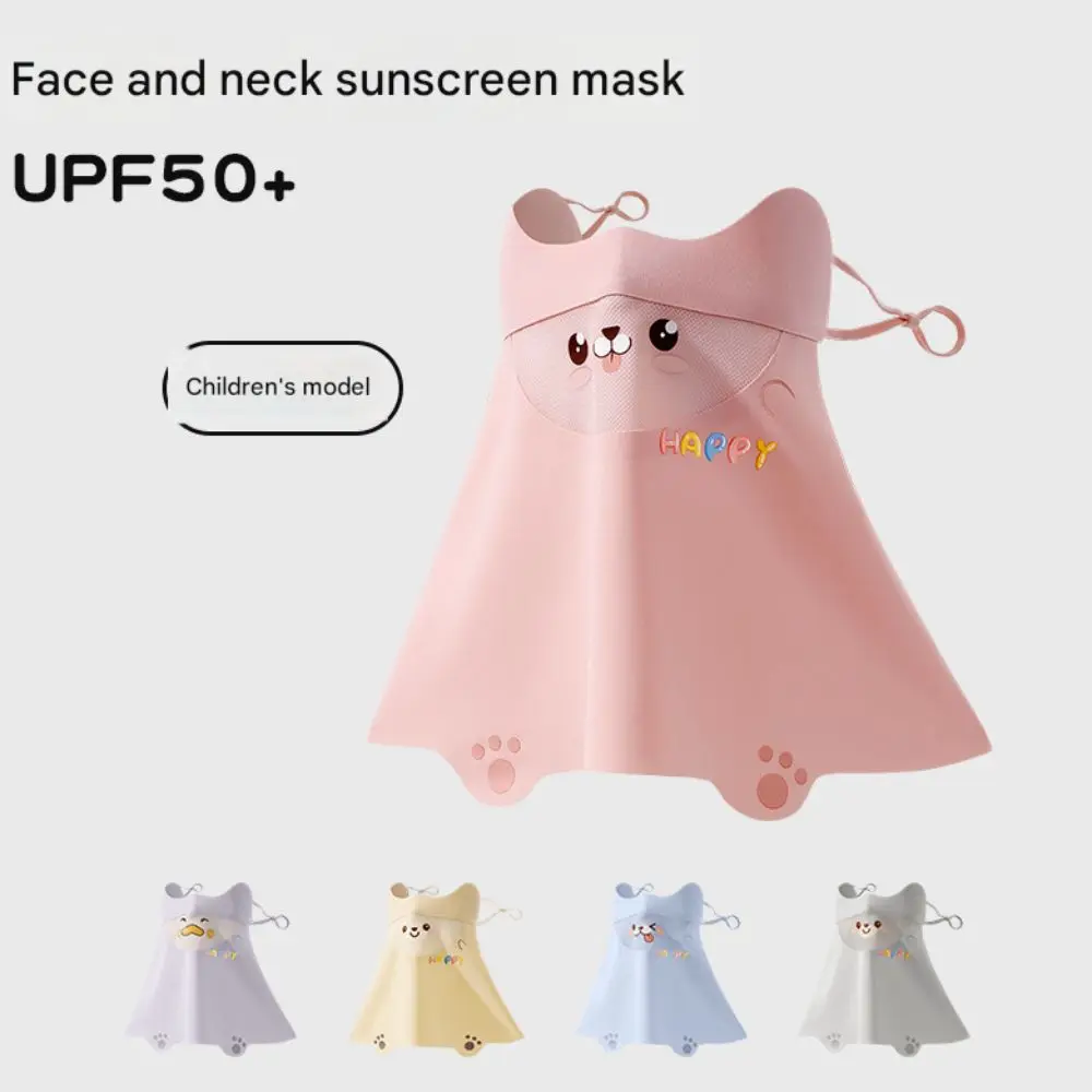 

New Ice Silk Children Sun Protection Mask Neck Protection UPF50+ Anti-UV Neck Scarf 3D Dustproof Sunshade Face Mask Cycling