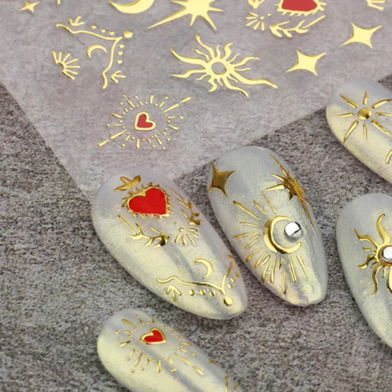 Nail Art Valentines Day - 1 시트 3D 하트 스티커 손톱용