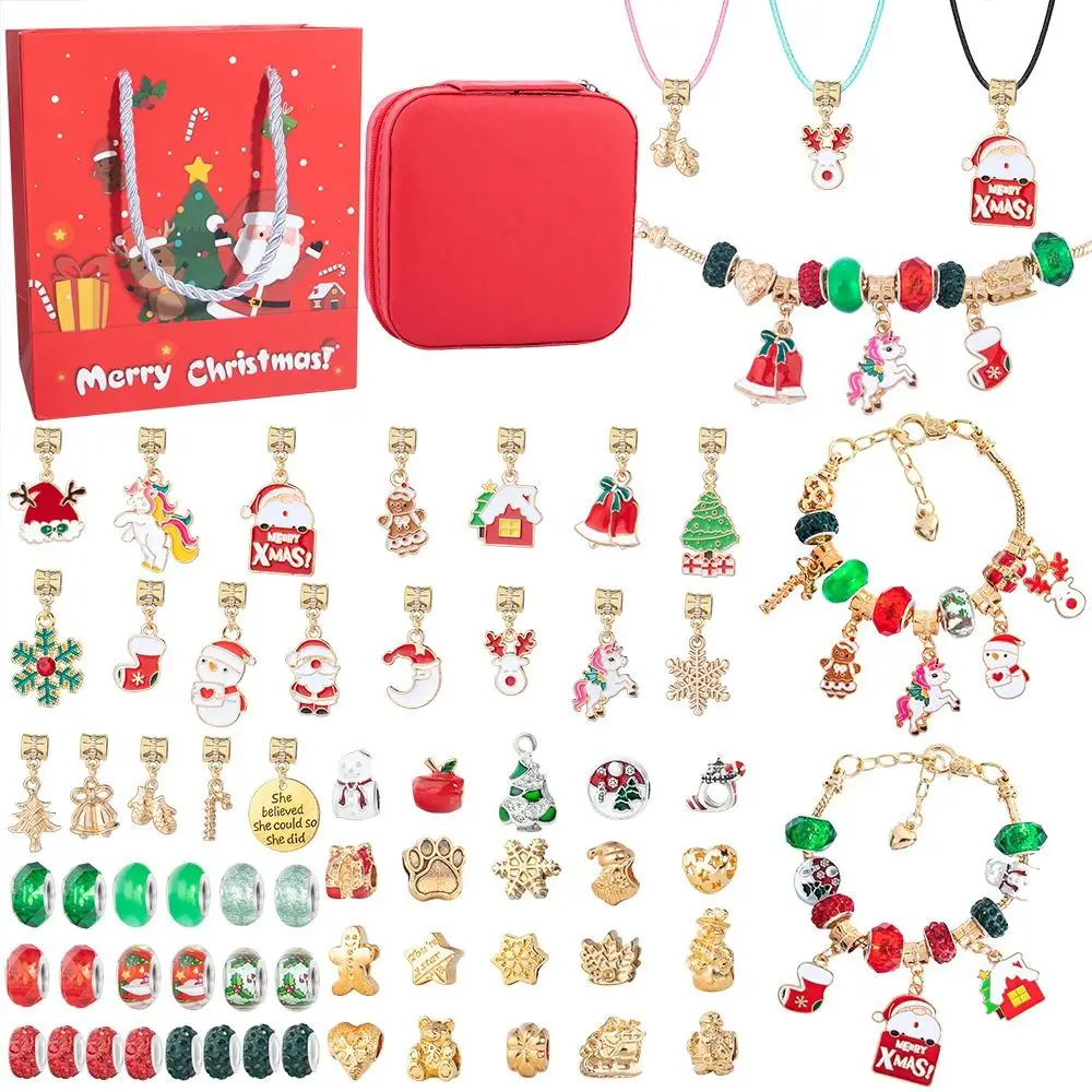 Christmas Tree Diy Christmas Bracelet Set Santa Claus Adjustable Santa Claus Bracelet Bangle Metal Diy Children's Bracelet Kit