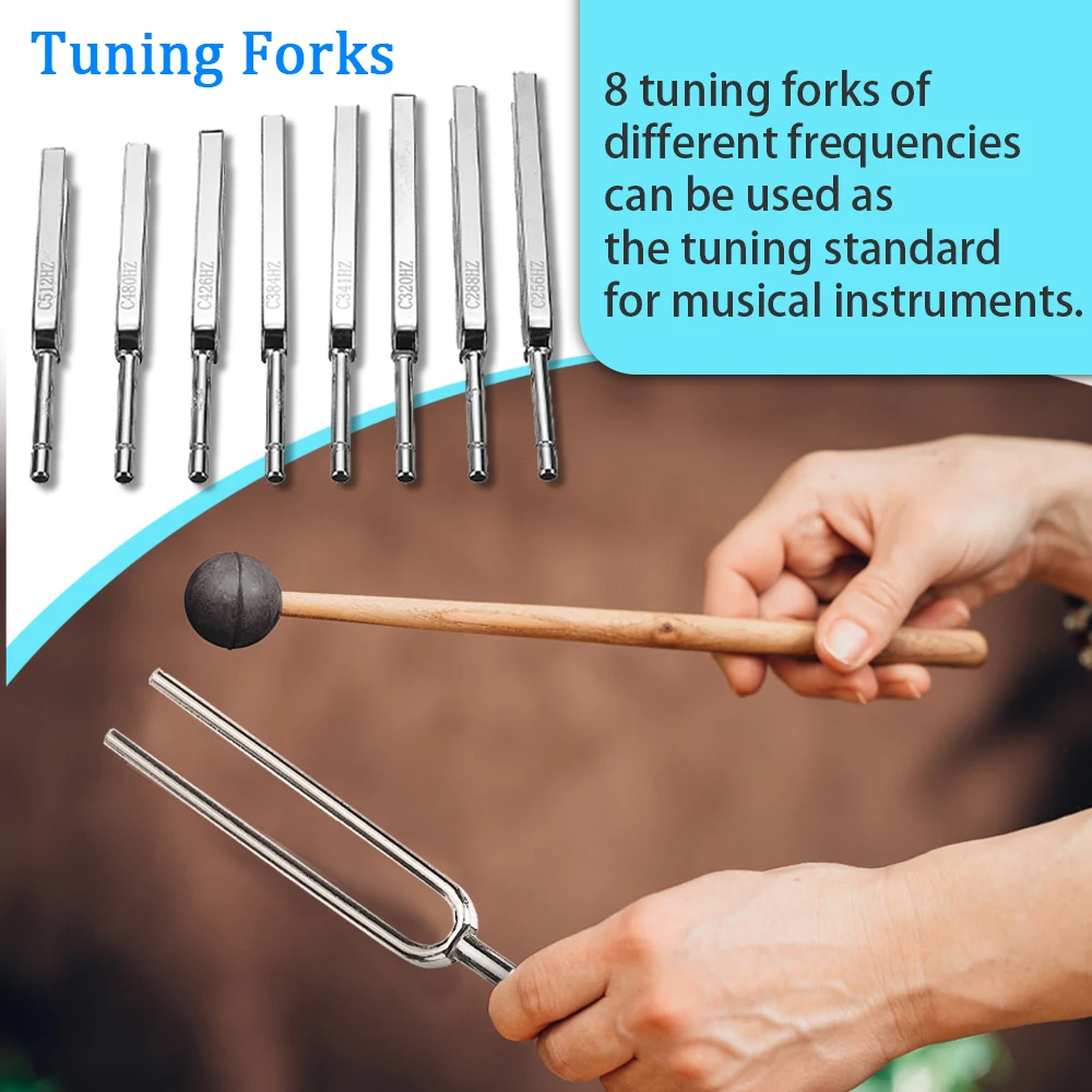 Imagem -01 - Aço Medical Tuning Fork Terapia de Vibração Sonora Kit de Cura Chakra Music Choiking Completo 256512hz Pcs por Conjunto aco medical tuning fork terapia de vibracao sonora kit de cura chakra music choiking completo 256512hz pcs por conjunto 01