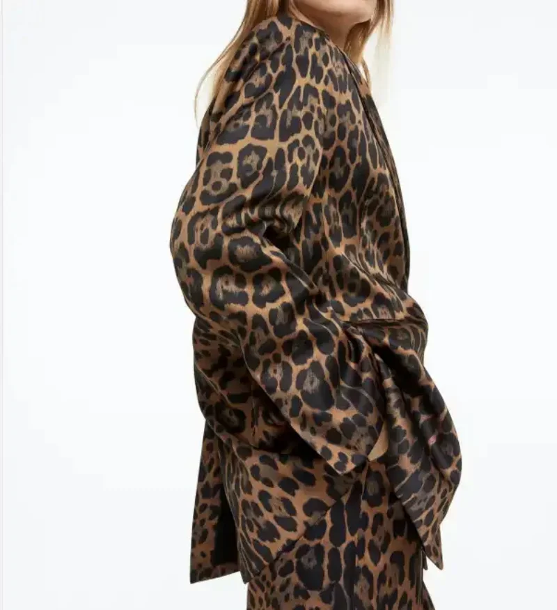 

Women's Coat Leopard Print Business Office Formal Women's Coat Pants Suit