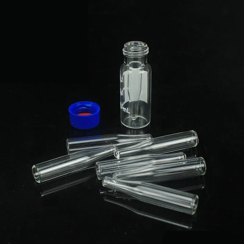 

1.5ml / 2ml Chromatography Vials with Glass Insert & Cannula – HPLC/GC Sample Vials, Conical Bottom for Precise Intubation