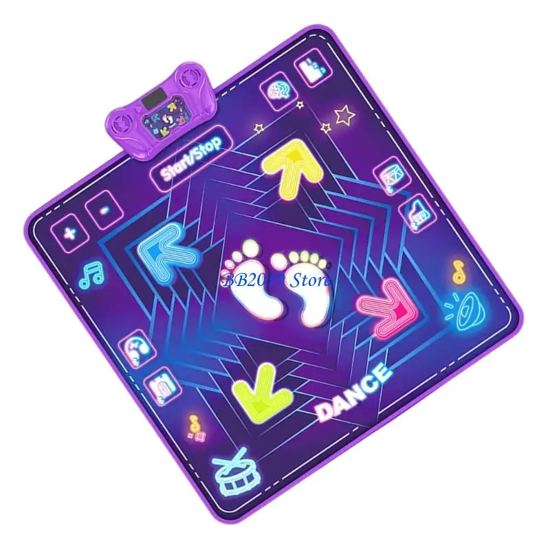 Q0KB Thảm nhảy động có thể gập lại Playmat Âm nhạc và đèn cho trẻ vui chơi giáo dục