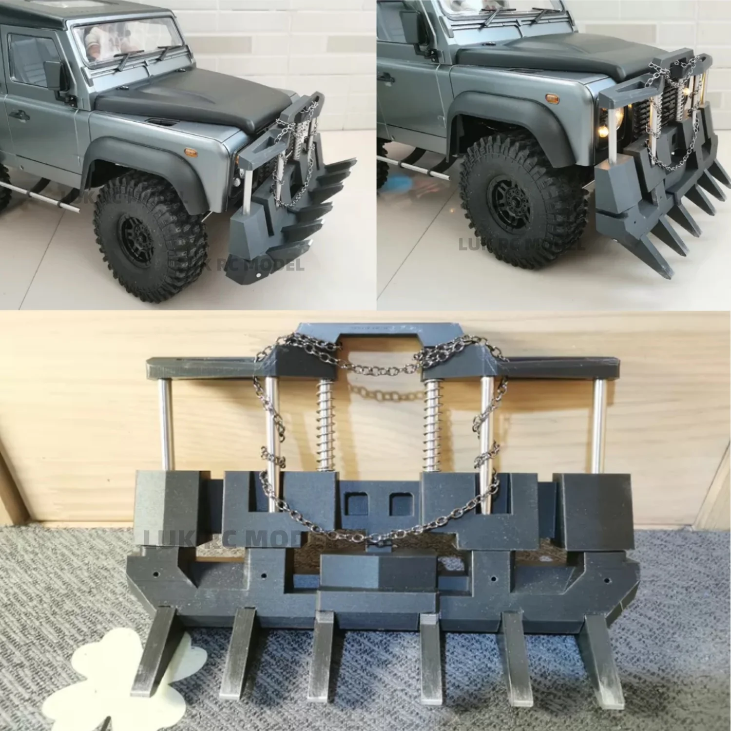 

1/10 RC H2 Simulation Car RC Crawler Accessories Model Modifications Front Bumper Shovel Frame Military Climbing mn999 DIY Parts