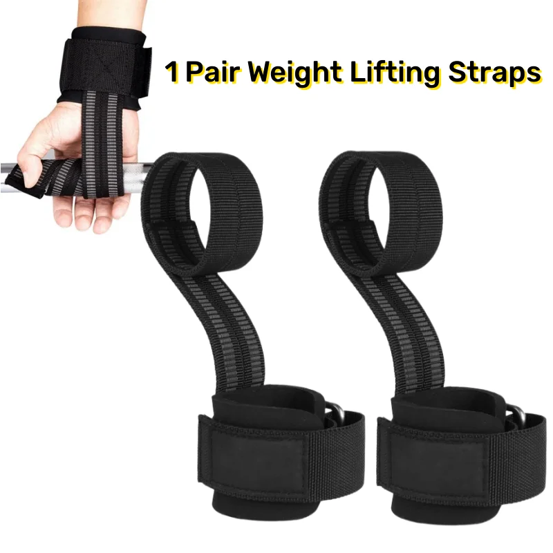 1 Pair Weight Lifting Straps with Padded Wrist Wraps Gym Exercise Deadlift Straps Anti-Slip Weightlifting Straps for Men Women