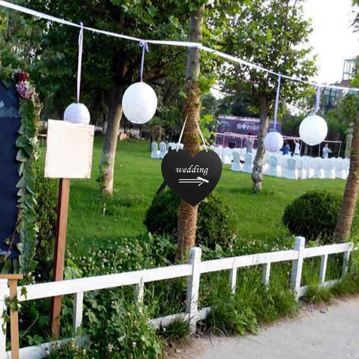 Panneau de signalisation en bambou, tableau noir décoratif