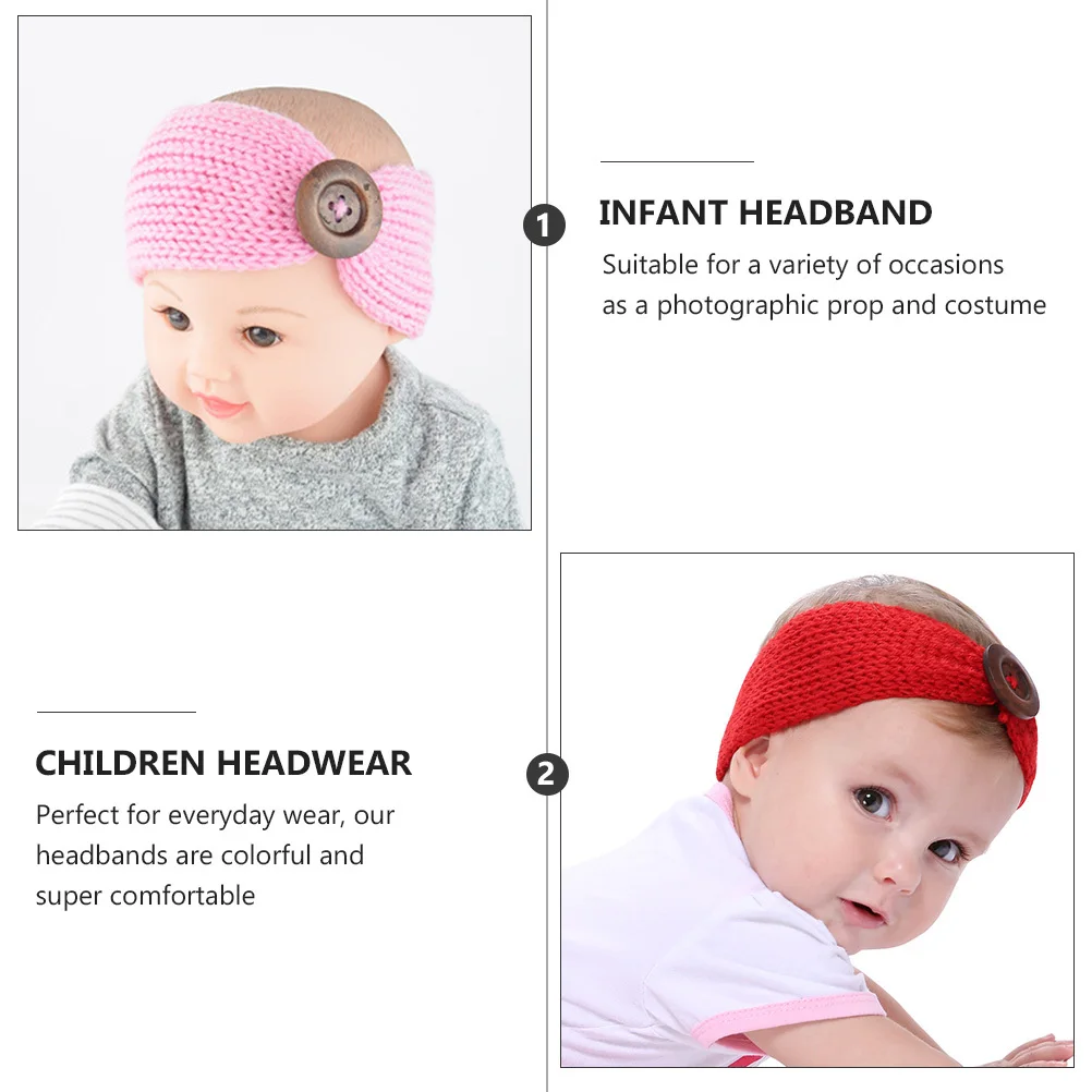 

4Pcs Baby Hairband Infant Headwear Soft Comfortable Knitted Non Slip Photo Prop Daily Wear Infant Headband