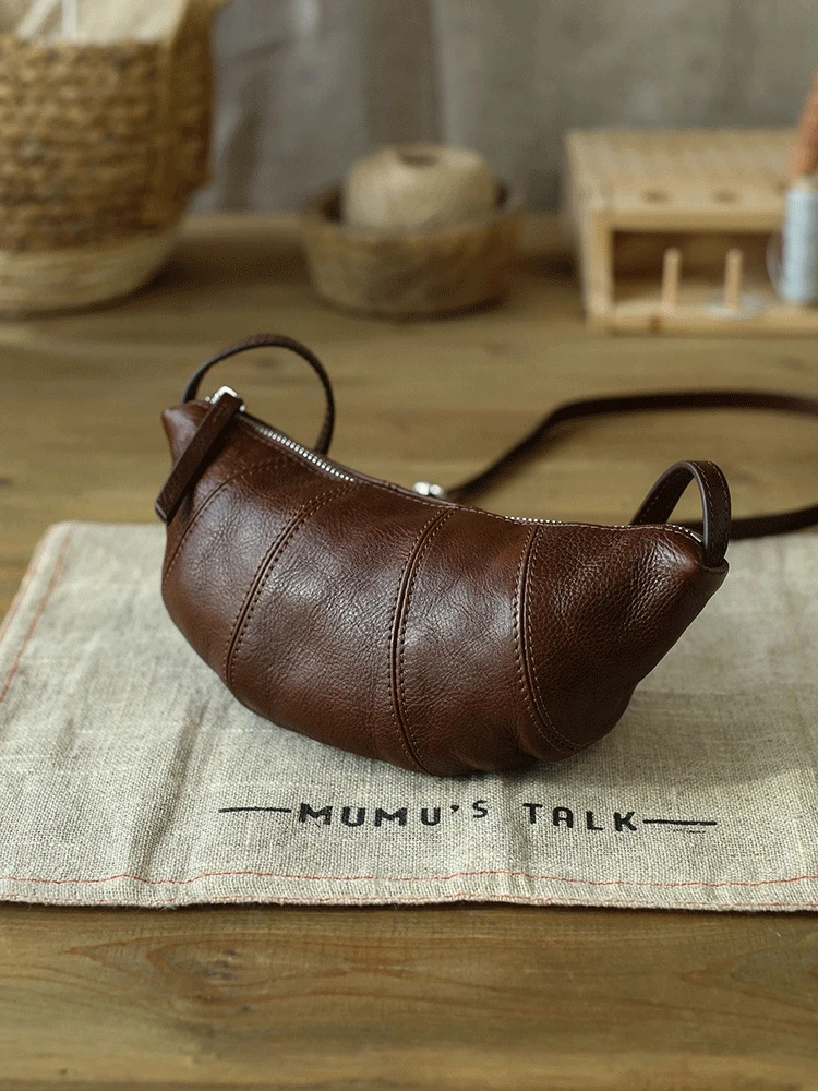 

PNDME weekend daily light genuine leather stitching women's small shoulder bag handmade soft cow leather ladies crossbody bag