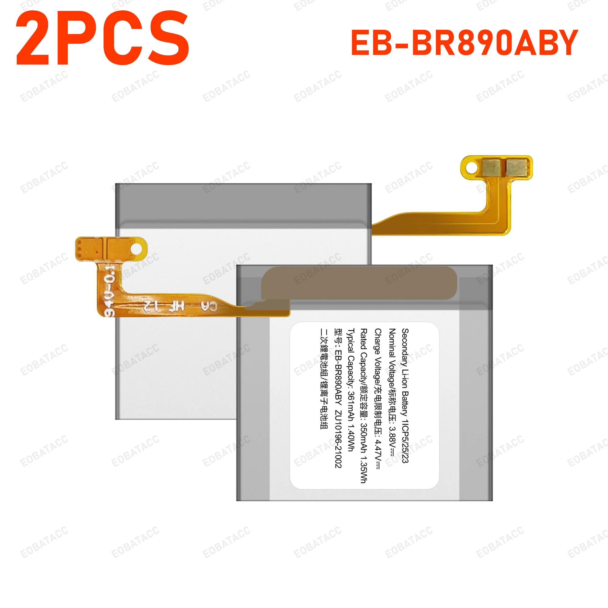 

2 шт., 2025 год, EOBATACC EB-BR890ABY, аккумулятор для SAMSUNG Gear Watch 4 Classic, 46 мм, BT SM-R890, умные часы + бесплатные инструменты