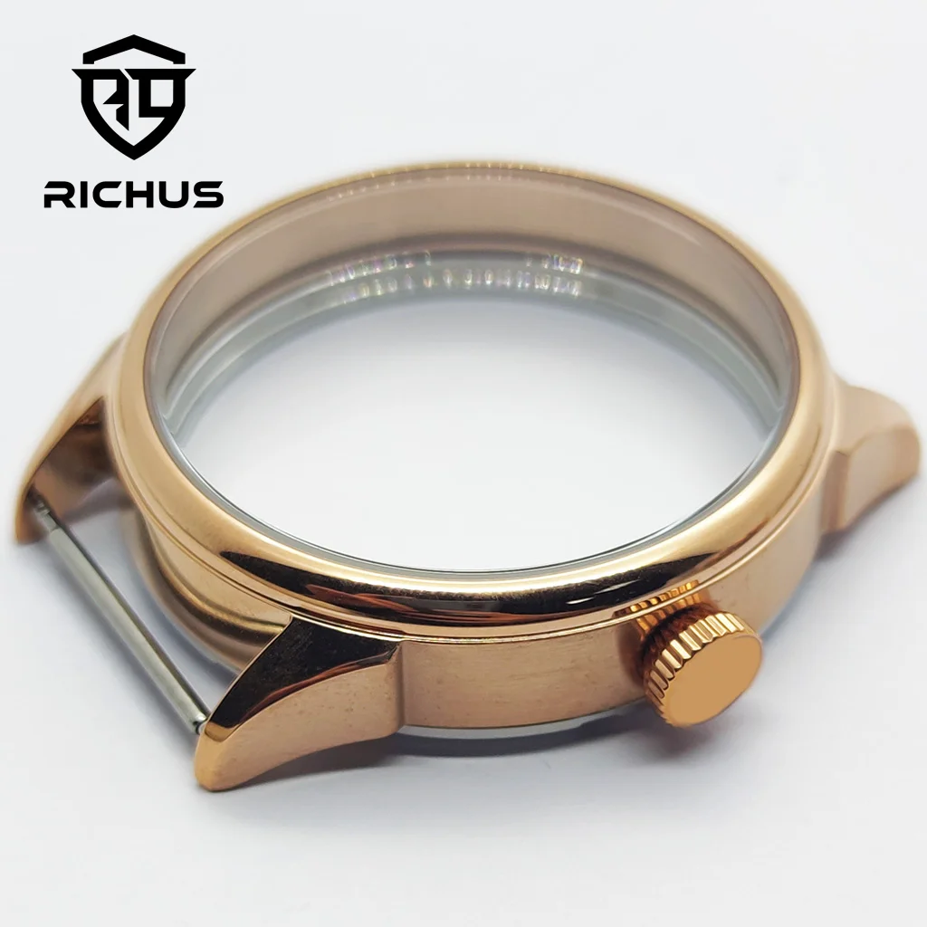 RICHUS ETA6497 케이스 42mm 로즈 골드 시계 케이스 ETA6497 6498 Seagull ST3600 ST3620 ST36 무브먼트