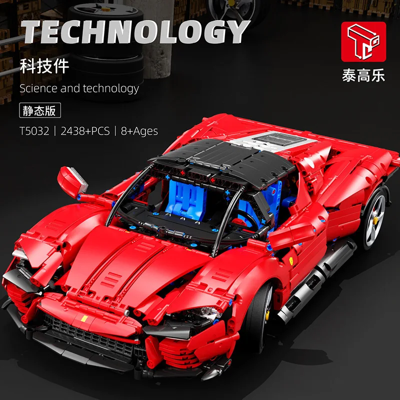 TGL T5032 Technical Super Sports Car 1:10 Model City Racing Series DIY Creative Toys Building Blocks Gift For Boys 2438Pcs