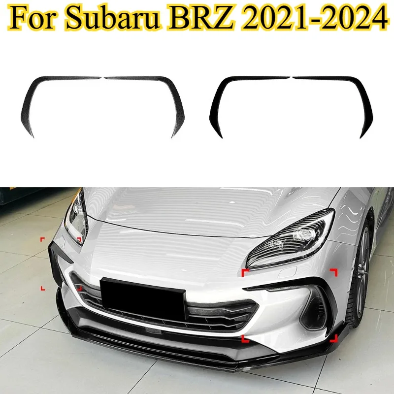 

NONGSHI Car Front Bumper Splitter Side Spoiler Air Vent Wind Knife Body Kit for Subaru BRZ 2021 2022 2023 2024 ABS Carbon Fiber