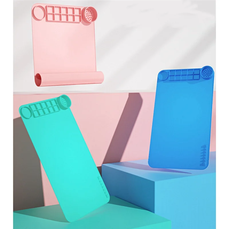 シリコン落書きペイントパッド 2 パック クリアトレースぬり絵クラフトパッド アートパッド カラーパレット 50 X 27.5cm (ピンク)