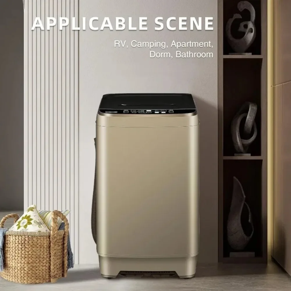 HAOYUNMA 15.6lbsFull-Automatic Washing Machine,Portable Compact Laundry Washer with Drain Pump