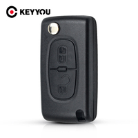 KEYYOU For Citroen C2 C3 C4 C6 Berlingo 2 Button Flip Folding Key Shell Ce0523 VA2 Blade Remote Key Shell Auto