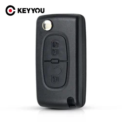 KEYYOU Für Citroen C2 C3 C4 C6 Berlingo 2 Taste Flip Folding Key Shell Ce0523 VA2 Blade Remote Key Shell auto